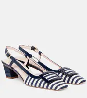 [Roger Vivier] Roger Vivier Belle Vivier 45 canvas slingback pumps AU 9 multicoloured