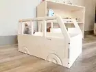 Wagon Bus Toy Organizer - Toddler Toy Storage - Micro Buss Wooden Furniture
