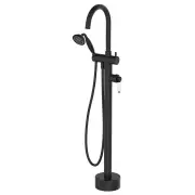 Eleanor Floor Mixer &amp; Shower, Matte Black &amp; Ceramic
