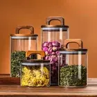 Condiment Storage Glass Jars Transparent Food Container Sealed Bottles Home