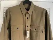 NWT WOOLRICH OLIVE CLAY EXPEDITION CHAMOIS FLANNEL SHIRT OVERSHIRT JACKET MENS L