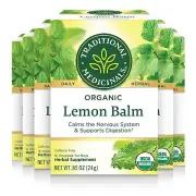 Pack of 6 Organic Lemon Balm Herbal Tea for Digestion and Relaxation 96 Bags