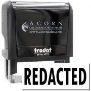 Large Self-Inking Redacted Stamp Office Business Stamp Size 7/8" Tall x 2-1/4"