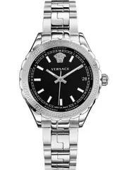 Versace V12020015 Black Dial Silver Stainless Steel Womens Watch
