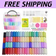 Oven Bake Polymer Clay Kit for Kids - 72 Colors & 19 Modeling Tools Included