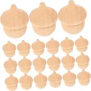 NUOBESTY Party 30pcs Wooden Acorn Craft Lifelike Acorns Fall Decor Acorns Bulk Eucalyptus Stem Decor Acorns for Crafts Acorn Art Projects Artificial Outdoor Plants Wood Acorns Adornment