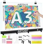 ARTDOT A3 LED Light Pad for Diamond Art Kits for Adults,Powered by USB and Adjustable Brightnesst Light Board for Diamond Painting with Accessories and Tools