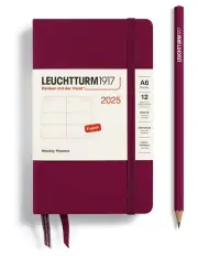 [LEUCHTTURM1917] Pocket (A6) Hardcover Weekly Planner 2025 in Port Red