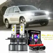 For 2008 2009 2010 Toyota Highlander LED Headlight Hi/Lo +Fog Light Bulbs Combo (for: Smart)