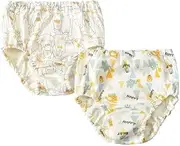 [DYZANOROKY] Pants, Kids, Girls, 2-Piece Set, Underwear, Training Pants, Baby, Children, 100% Cotton, Thin, Breathable, Pure Cotton Lining, Cute, Floral Pattern, Animal Pattern, Kindergarten, 6 Patterns