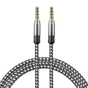 Aux Cable 3.5mm Male to Male Nylon Braided 5Ft Auxiliary Cords White