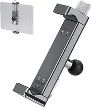FANAUE iPad Holder for Tripod Mount with 17mm Ball Head Compatible with 17mm Double Socket Arm and Car Mount, 360° Rotatable iPad Holder for Desk Vehicles Dashboar, Supports 5.5-12.9" iPad Install.