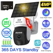 4MP Wireless WIFI Outdoor Home CCTV Security Camera Battery Solar Powered 360°
