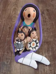 Native American Jemez Hand Sculpted Clay Storyteller by Lucero