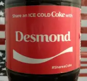 Share A Coke With Desmond 2017 Limited Edition Personalized Coca-Cola Bottle