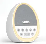 Dreamegg White Noise Machine - Sound Machine for Baby, 14 Non-Loop Sounds, Shushing, Night Light, Battery or Plug-In, Rechargeable for Sleep Travel Gift