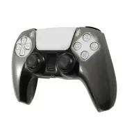 For Sony PS5 Controller Case Protective Hard Shell Skin Cover, Clear Black