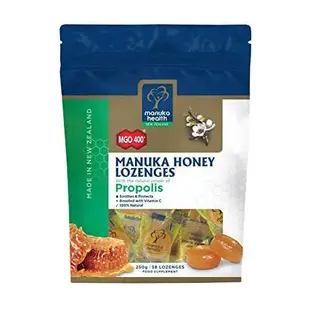 【新品大袋】Manuka Health 麥盧卡蜂蜜 MGO400+ 蜂膠潤喉含片 (250g)