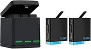 TELESIN 2-Pack Batteries and 3-Channel USB Battery Quick Charger With Type-C Cord for GoPro Hero 8, 7, 6, 5 Black - Fully Compatible With GoPro Original Batteries