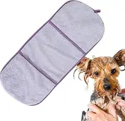 Dog Towel with Handbags, Dog Bath Towel, Absorbent Dog Cloth, Microfibre Dog Washcloth, Quick Drying, Cleaning and Drying Gloves, Comfortable Handbags, for Drying and Cleaning