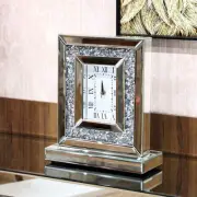 Mirror Furniture Table Clock Silver D