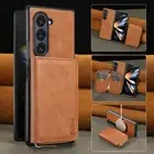 For Samsung Galaxy Z Fold 6/5/4/3 Magnetic Leather Detachable Zipper Wallet Case