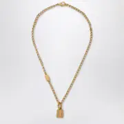 [Balenciaga] Nano necklace in gold brass One size Pink