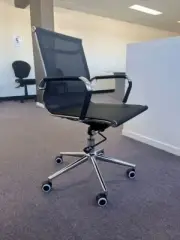 Brand New!!Black Meeting Mesh Chair with 2 Lever Fixed Arms - Brisbane