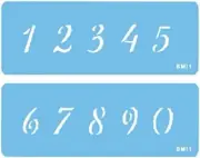 PME SMI1 JEM Numerals 0-9 Stencil, Set of 2, Blue
