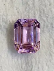 Stunner! 71.60 CTS Natural Kunzite octagon cut. Lavender pink Superior Lustre.