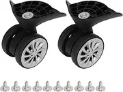 [Ｗoowayo] Suitcase Casters 1 Pair Luggage Wheels Replacement, Sturdy Nylon Plastic Luggage Suitcase Wheel 360° Swivel Trunk Luggage Wheel Spare Part Replacement Travel Suitcase Caster Wheels