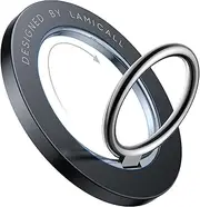 Lamicall Magnetic Phone Ring Holder - Black, Ring Grip, Compatible with iPhone 16/15/14/13/12 Series & MagSafe Cases, Strong Magnetic, 360° Rotation, Kickstand, MagSafe Charger Friendly