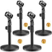 4 Pcs Desktop Mic Stand Adjustable tabletop Mic Stand microphone desk stands ...