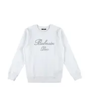 Balmain Kids Logo Embellished Crewneck Sweatshirt 14Y,13Y,12Y White
