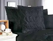 Diamond Pintuck Premium Ultra Soft European Pillowcases 2-Pack (Black)
