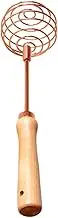 Cabilock Egg Beater Stir Stick Manual Eggbeater Whisk Hand Mixer Kitchen Hand Mixer Lightweight Baking Tool Wooden Handle
