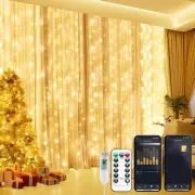 Brightown Smart Fairy Curtain Lights - 9.8ft 300 LED Window String Warm White