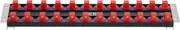JCK Professional Quality Aluminum Double-Rail Socket Organizer (Line-strip series) with 360 degree rotary studs Black & Orange & Blue for Metric/Imperial 1/2" sockets storage.
