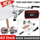 Chef Knife Sharpener Kitchen Sharpening System Fix Angle 4 Stone 120-1500 Grit
