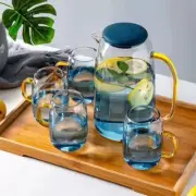 Borosilicate Glass Pitcher with silicone lid and four Cups