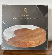 SHANIK ACACIA WOODEN CHEESE BOARD SET