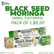 ORGANIC TOOTHPASTE- By AL RIYAN BLACK SEED MORINGA 100% Natural Fluoride free