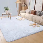 Fluffy Shaggy Rugs for Living Room, Bedroom, and Nursery - Soft, Modern, and Luxurious - 160x230cm White