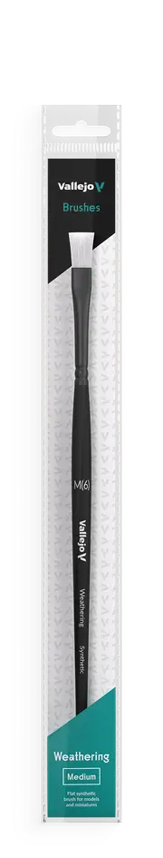 Vallejo Hobby Brushes: Weathering Flat Synthetic Brush Medium