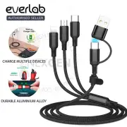 Everlab 5 in 1 Multi Charger Charging Cable USB C/A To Type C/iPhone/Micro USB