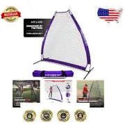 Quick Setup A-Frame Pitching Net for Baseball and Softball Training - Purple