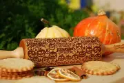 Pumpkin Embossed Rolling Pin Happy Haloween cookies Embossed Dough Roller