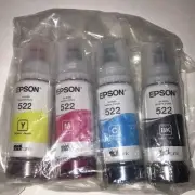 Ecotank Epson 522 Ink - Bottle 4 Pack (Yellow, Magenta, Cyan and Black)