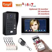 TUYA 7 Inch Video Intercom WIFI RFID Fingerprint Video Door Phone System