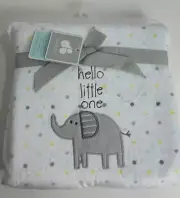 RARE HTF NWT Just Born Hello Little One Elephant White Polka Dot Baby Blanket